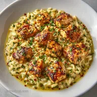 Creamy Garlic Butter Chicken and Orzo: One-Pan