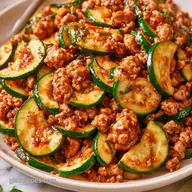 Ground Beef Zucchini Casserole for 6