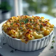 High Protein Baked Mac and Cheese with Panko Crust