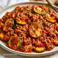 Italian Ground Beef Zucchini Casserole with Marinara