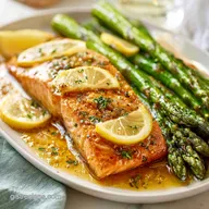 Healthy Dinner Idea for Two with Lemon Salmon in 20 Minutes
