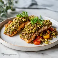 Pistachio Crusted Salmon Recipe for 4 Servings