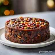 Christmas Cake Idea with Spiced Fruit: For 18 Servings