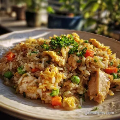 Chicken Fried Rice: Ready in 30 Min, Pan-Seared Recipe Card