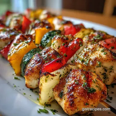 Baked Chicken Kabobs with Vegetables for 4 Servings