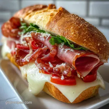 Baked Italian Sub Sandwich Recipe for 4 Servings