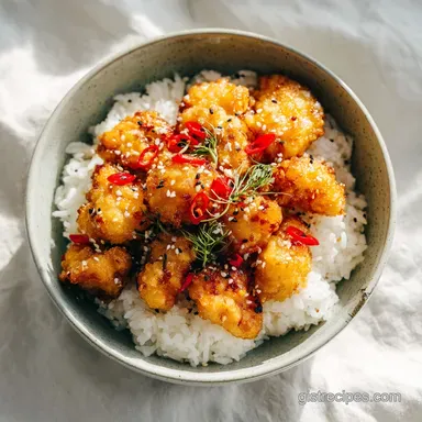 Bang Bang Chicken Bowl in 30 Minutes with Crispy Chicken Recipe Card