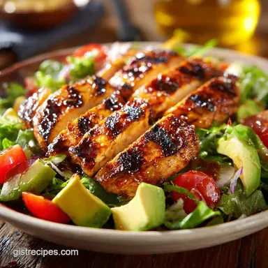 BBQ Chicken Salad Recipe for 4 Servings Recipe Card