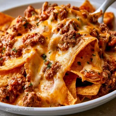 Super Nachos with Ground Beef Recipe Card