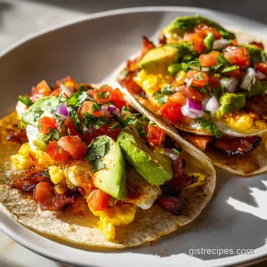 Breakfast Tacos Recipe with Eggs in 25 Minutes Recipe Card