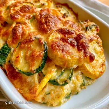 Zucchini Squash Casserole for 6 Servings Recipe Card