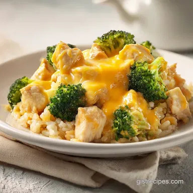 One-Pot Chicken Broccoli Casserole Recipe Card