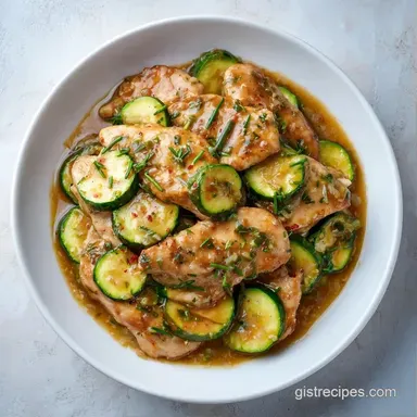 Chicken Zucchini Casserole for 6 Servings Recipe Card