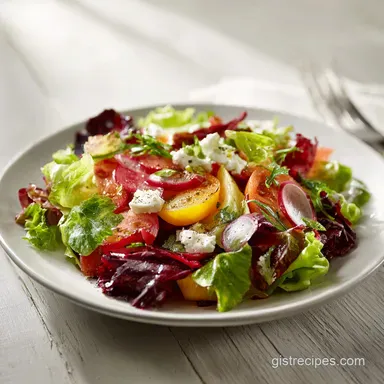Classic House Salad in 10 Minutes with Crisp Garden Vegetables Recipe Card