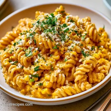 Corn Pasta Salad with Cotija Cheese Recipe Card