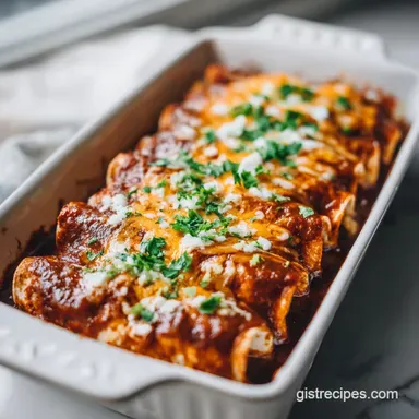 Easy Mexican Dinner Idea with Chicken Enchiladas in 40 Minutes Recipe Card