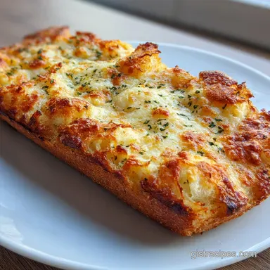 Garlic Bread Pizza for 4 Servings Recipe Card