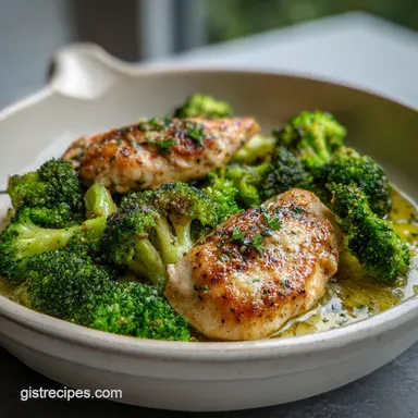 Garlic Butter Chicken Broccoli for 4 Servings Recipe Card