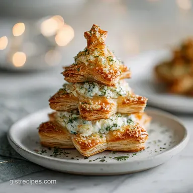 Garlic and Herb Christmas Appetizer: Savory Puff Pastry Tree
