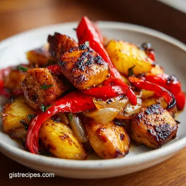 Hawaiian Chicken Sheet Pan with Pineapple Recipe Card
