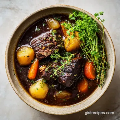 Short Rib Stew Recipe: 3.5 Hour Braise Recipe Card