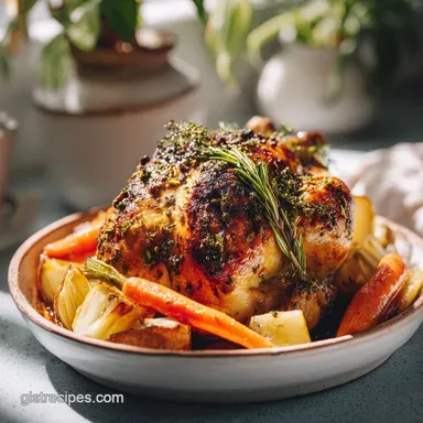 Mothers Day Herb Roasted Chicken for 4 Servings Recipe Card