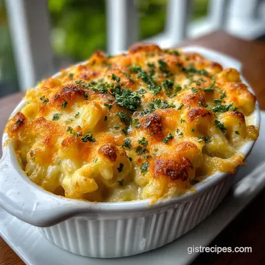 High Protein Baked Mac and Cheese: Crispy Baked Recipe Card