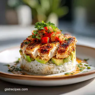 Chicken Avocado Rice Stack for 4 Servings: Caramelized and Tender