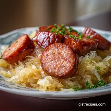 Kielbasa with Sauerkraut Recipe in 40 Minutes Recipe Card