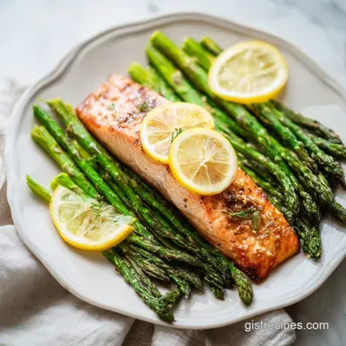 Healthy Dinner Idea for Two with Lemon Salmon in 20 Minutes Recipe Card