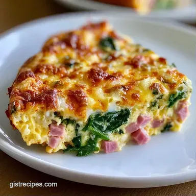 Ham and Cheese Egg Bake Meal Prep Recipe Card