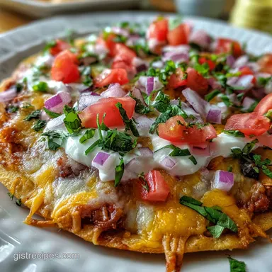 Mexican Pizza Recipe with Crispy Shells Recipe Card