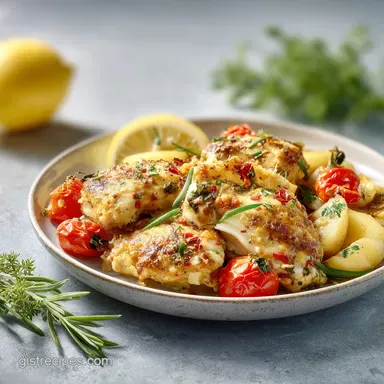 Million Dollar Chicken Bake with Cream Cheese for 6 Servings Recipe Card