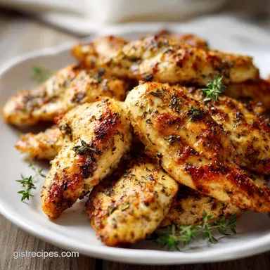 Chicken Tenders No Breading: Low Carb Air Fryer Recipe for 4 Recipe Card