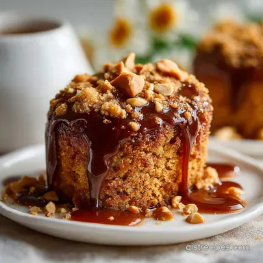 Peanut Butter Cup Dump Cake No-Stir Recipe Card