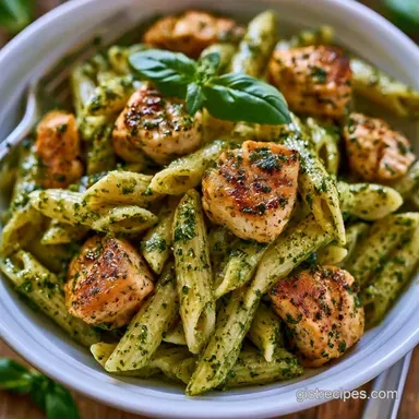 Quick Pesto Chicken Pasta in 25 Minutes Recipe Card