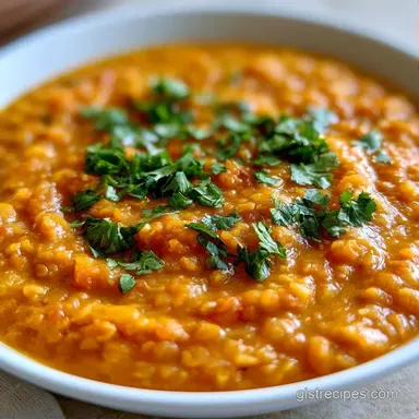 Creamy Red Lentil Dal in 40 Minutes Recipe Card