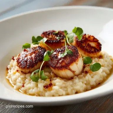 Scallops and Risotto for 4 Servings Recipe Card