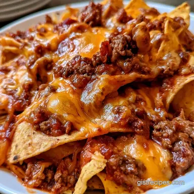 Sheet Pan Nachos with Ground Beef Recipe Card