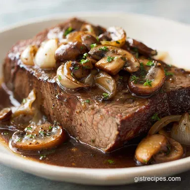 Slow Cooker Roast Beef with Mushroom and Onion Gravy for 6