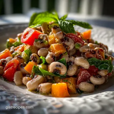Southern Black Eyed Pea Salad in 45 Minutes Recipe Card