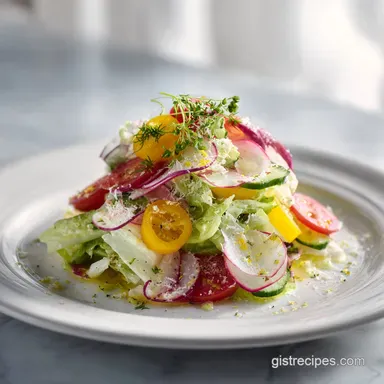 Southern Garden Salad with Lemon Parmesan Vinaigrette in 20 Minutes Recipe Card