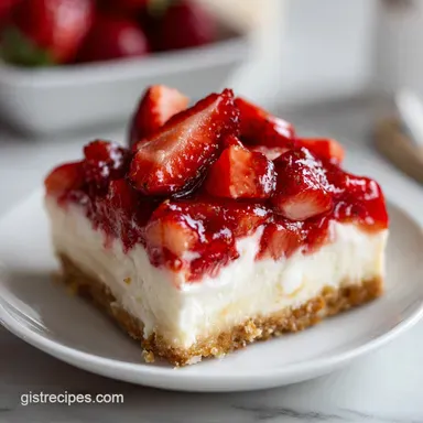 Strawberry Shortcake Cheesecake Bars for 16 Recipe Card