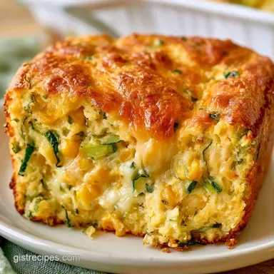 Zucchini Cornbread Casserole for 8 Recipe Card