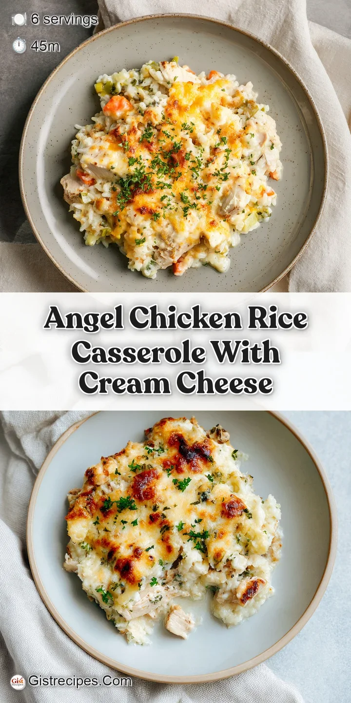 Close-up of a creamy, cheesy chicken and rice casserole, showcasing the rich texture and golden-brown crust. Comfort food.