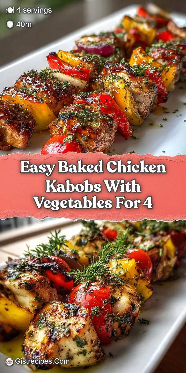 Close-up of a chicken kabob highlighting tender, browned chicken and caramelized vegetables, hinting at smoky-sweet flavor...