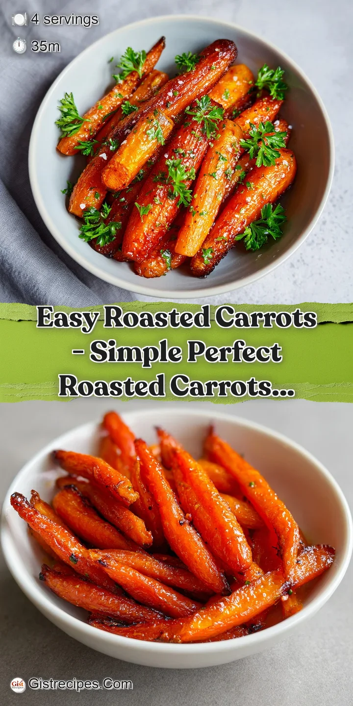 Close-up of bright orange, tender roasted carrots, their edges caramelized to a deep, inviting hue, dusted with green herbs.