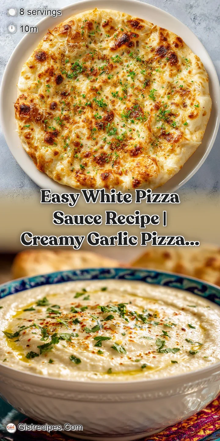 Close-up of a velvety, smooth white pizza sauce, promising rich flavor. A tempting glimpse of creamy perfection.