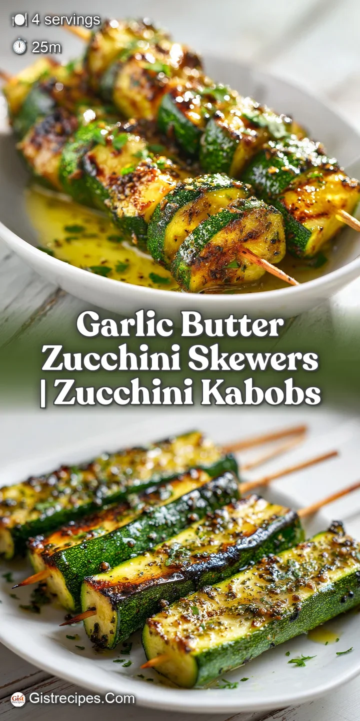 Extreme close-up of glistening, butter-glazed zucchini with toasted garlic bits and a sprinkle of fresh parsley.