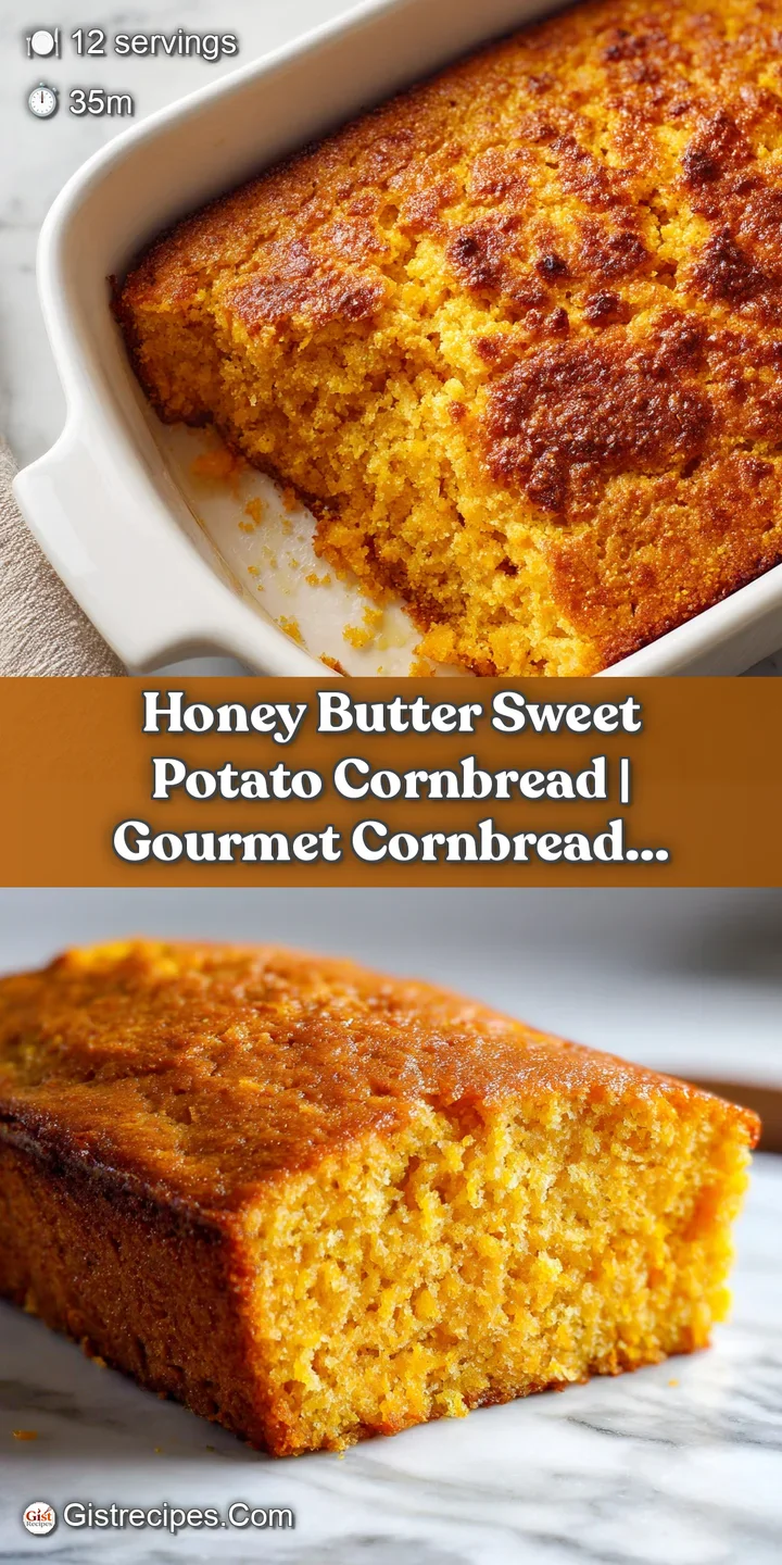 Close-up of fluffy cornbread crumb, rich orange hue, with melted honey butter pooling on top.
